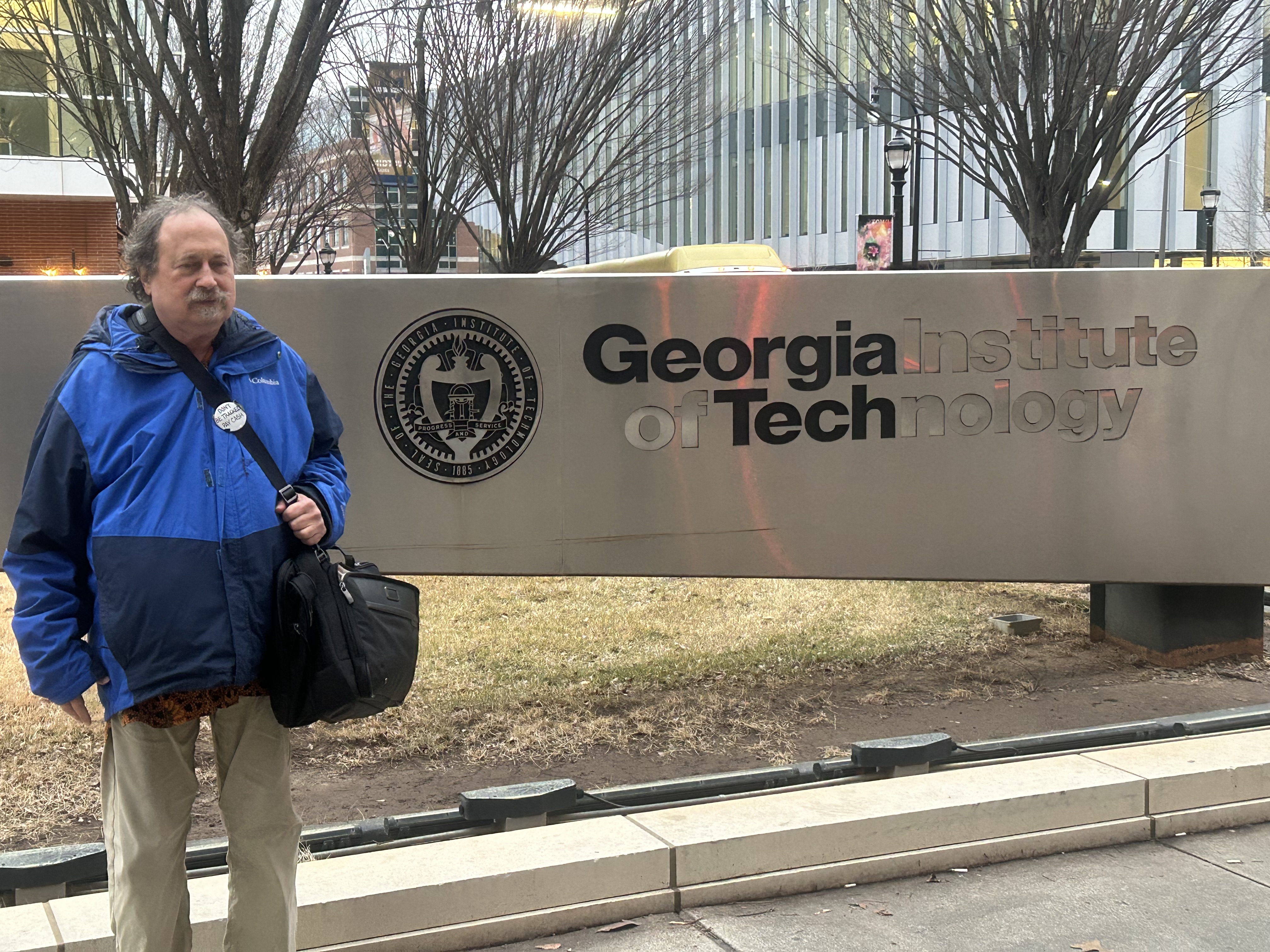 Dr. Stallman & a Georgia Tech sign